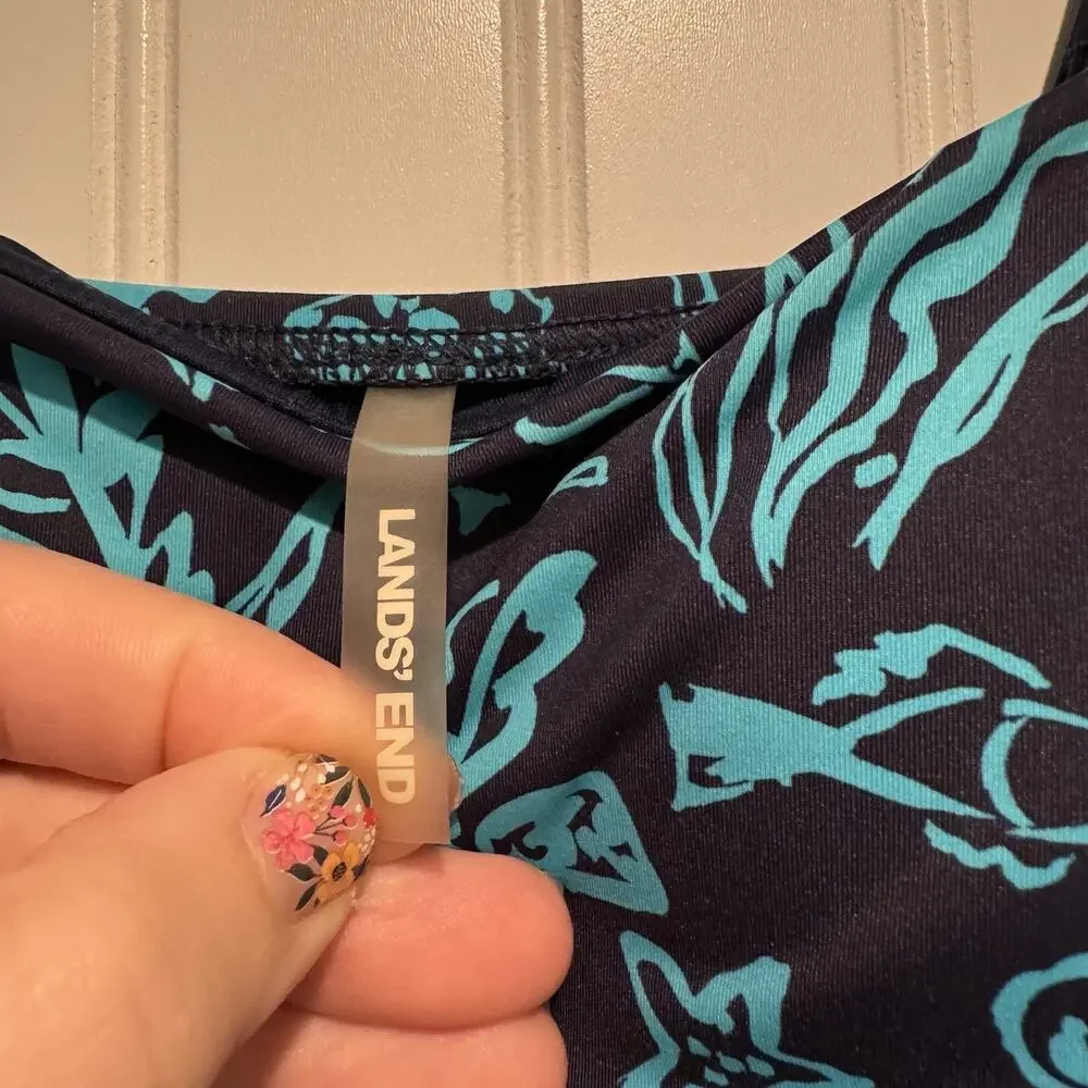 Lands End Ombré Under The Sea Tankini Swim Top Underwire Size 10 - Picture 4 of 7